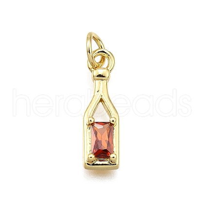 Brass Micro Pave Cubic Zirconia Pendants KK-Z100-21G-01-1