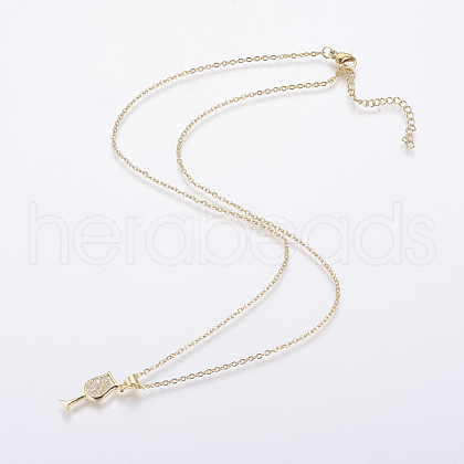 Stainless Steel Pendant Necklaces NJEW-I106-05G-1