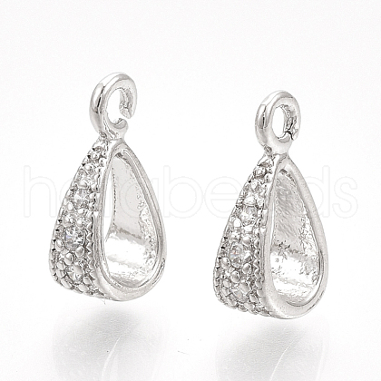Brass Cubic Zirconia Tube Bails KK-S350-380P-1