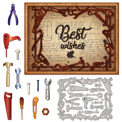 Tool Theme Carbon Steel Cutting Dies Stencils DIY-WH0309-2068-1