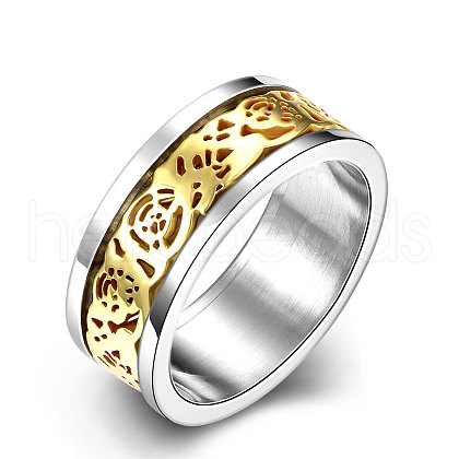 Fashionable 316L Titanium Steel Wide Band Rings RJEW-BB07214-10-1