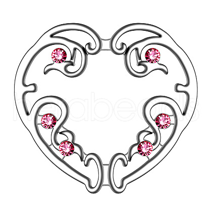Titanium Rhinestone Heart Nipple Rings WG76523-01-1