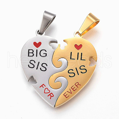 304 Stainless Steel Split Pendants STAS-F168-10GP-1