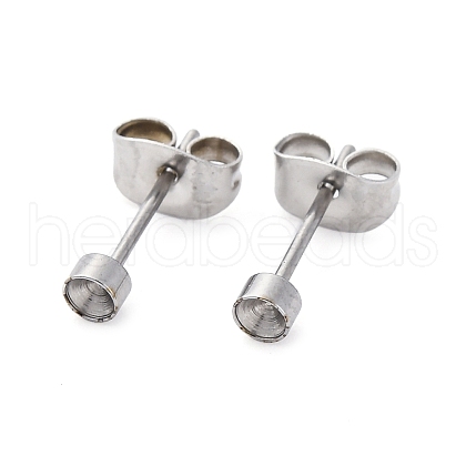 304 Stainless Steel Stud Earring Findings STAS-V003-09P-02-1