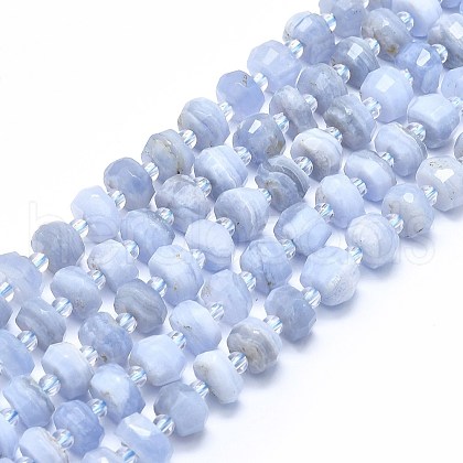 Natural Blue Lace Agate Beads Strands G-F715-033B-1