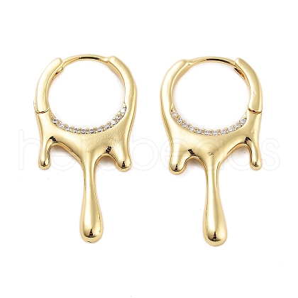 Rack Plating Teardrop Brass Hoop Earrings EJEW-N055-27G-RS-1