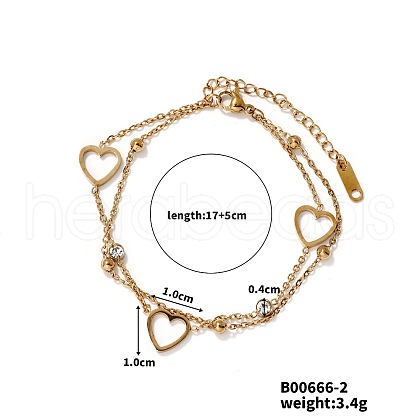 Exquisite Sparkling Women's Bracelet with Micro Inlaid Diamonds and Hollow Design HP3894-2-1