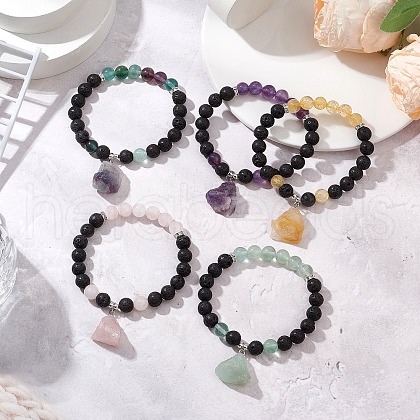 Natural Gemstone Beaded Bracelets for Women BJEW-JB11476-1