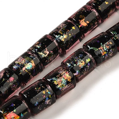 Handmade Dichroic Foil Glass Beads Strands DICH-U001-09I-1