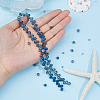 FIBLOOM Full Rainbow Plated Electroplate Transparent Glass Beads Strands EGLA-FI0001-02-3