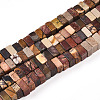 Natural Polychrome Jasper/Picasso Stone/Picasso Jasper Beads Strands G-T140-53-4