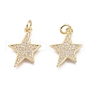 Brass Micro Pave Clear Cubic Zirconia Pendants KK-O127-02G-1