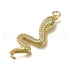 Brass Micro Pave Clear Cubic Zirconia Pendants ZIRC-I070-007G-2