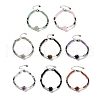 Natural Mixed Stone Round & Synthetic Non-magnetic Hematite & White Shell Beaded Bracelets for Women BJEW-K251-02-1