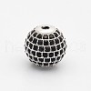 CZ Brass Micro Pave Grade AAA Black Color Cubic Zirconia Round Beads KK-O065-8mm-01P-NR-1