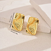 Elegant Brass Rectangle Stud Earrings DW3879-3