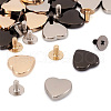 15 Sets 3 Colors Heart Zinc Alloy Rivets PURS-TA0001-01-7