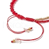 Faceted Bicone Glass with Round Glass Seed Beads Braided Bead Bracelets BJEW-MZ00164-07-5