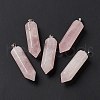 Natural Rose Quartz Double Terminated Pointed Pendants G-G926-01P-08-1