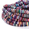 Flat Round Handmade Polymer Clay Beads CLAY-R067-8.0mm-M2-3