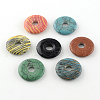 Dyed Donut/Pi Disc Mixed Stone Pendants G-R338-M-1