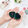Heart Velvet Covered Cardboard Couple Rings Storage Box CON-WH0087-81A-4