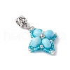 Dyed Synthetic Imperial Jasper & Glass Seed Beaded Star European Dangle Charms PALLOY-MZ00693-01-3