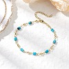 Brass Natural Magnesite Link Bracelets for Women BJEW-JB11683-06-1