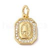 Real 18K Gold Plated Brass Micro Pave Clear Cubic Zirconia Pendants KK-L216-002G-Q-1