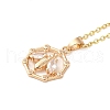 Brass Micro Pave Cubic Zirconia Pendant Necklaces for Women NJEW-E106-16KCG-2