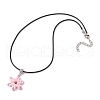 Glass Seed Beads & Polymer Clay & Evil Eye Lampwork Snowflake Pendant Necklaces NJEW-MZ00102-6