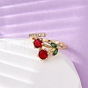 Brass Micro Pave Cubic Zirconia Finger Rings for Women RJEW-U057-13G-02-3