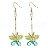 Handmade Glass Seed Beads Butterfly Dangle Earrings EJEW-MZ00445-03-2