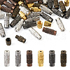 Kissitty 120Sets 6 Styles Column Brass Screw Clasps KK-KS0001-22-1