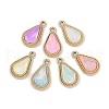 UV Plating Alloy with Mixed Color Glass Rhinestone Pendants FIND-M018-35G-1