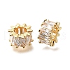 Brass Micro Pave Cubic Zirconia European Spacer Beads KK-L230-09G-02-1