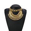 Ethnic Style Zinc Alloy Coin Tassel Statement Bib Necklaces for Women FS-WGFF897-01-2