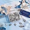 SUNNYCLUE 72pcs 12 styles Tibetan Style Zinc Alloy Connector Charms TIBE-SC0001-77-6