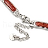 304 Stainless Steel Enamel Rectangle Link Chain Bracelets with Glitter Powder BJEW-S153-04P-03-3