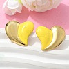 Heart 304 Stainless Steel Stud Earrings EJEW-A130-01G-02-4