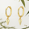 S925 Sterling Silver Geometric Triangle Hoop Earrings for Unisex RI4455-1-1