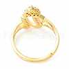 Clear Cubic Zirconia Initial Letter with Crown Adjustable Ring RJEW-M139-17U-3