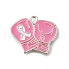 Breast Cancer Pink Awareness Ribbon Theme Alloy Enamel Pendants ENAM-C026-01J-S-1