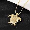 Brass Micro Pave Cubic Zirconia Pendant Necklaces NJEW-Q041-02G-1