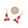 Fishtail 304 Stainless Steel Glass Dangle Earrings EJEW-MZ00458-6