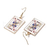 Alloy Enamel Playing Card Dangle Earrings EJEW-JE06401-4