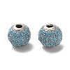 Rhodium Plated 925 Sterling Silver Micro Pave Cubic Zirconia Beads STER-H110-24B-07P-1