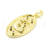 Brass Micro Pave Clear Cubic Zirconia Pendants KK-P263-04B-G-2