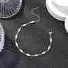 304 Stainless Steel Rhombus Link Chain Bracelets for Women BJEW-JB11603-02-1