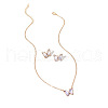 Butterfly Acrylic Rhinestone with Iron Pendant Necklaces & Stud Earrings Sets for Women WGFFCAF-05-3